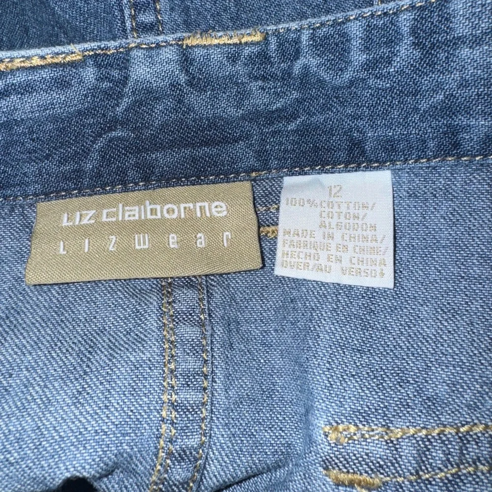 Y2K‎ Liz Claiborne Lizwear Front Button Down Denim Skirt w/Hip Pockets